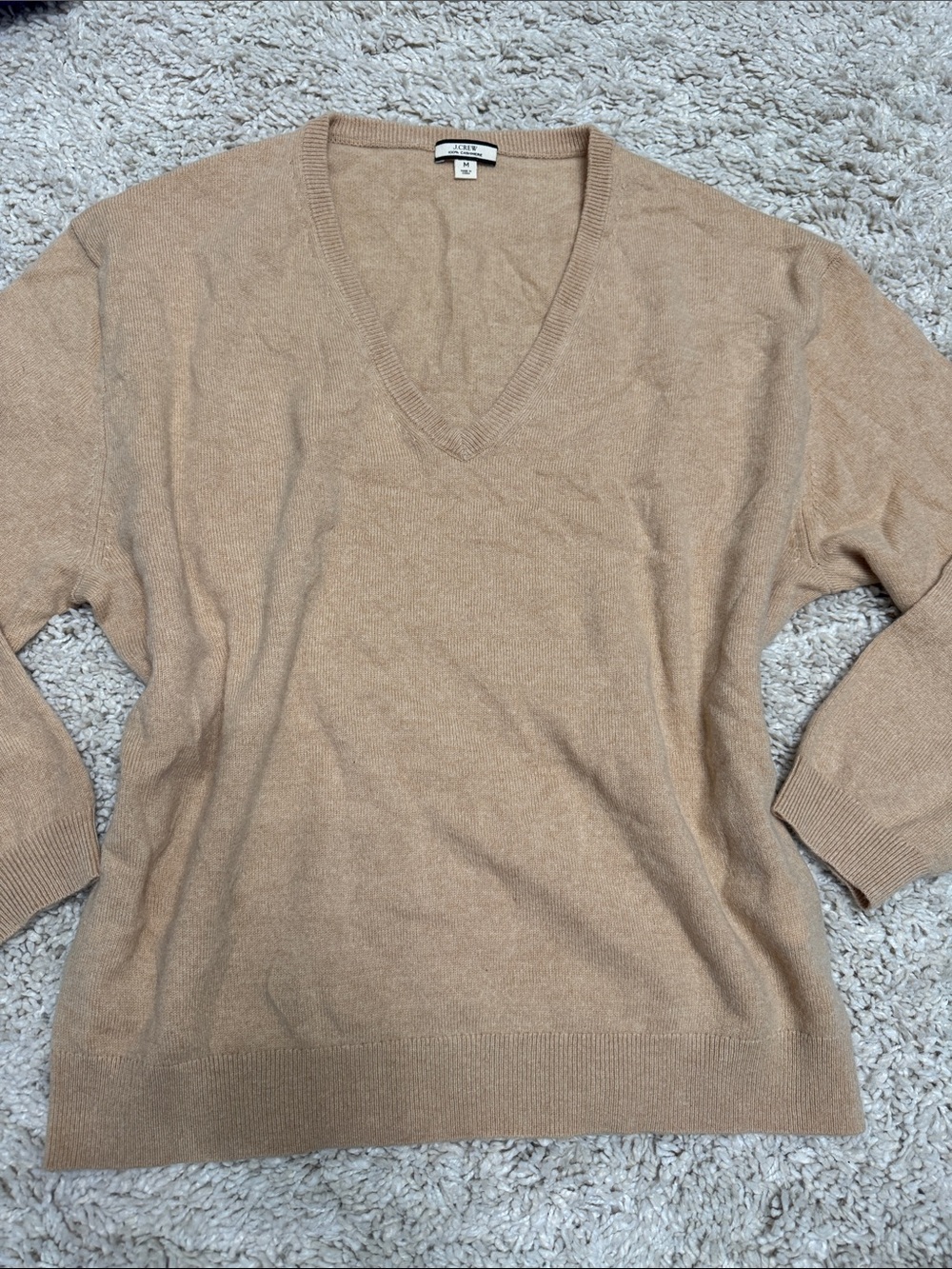 J. Crew Camel V-Neck Sweater